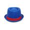 Unisex- van de de Kleurendouane van Fedora Panama Trilby Hat Adjustable Blauw Embleem 56cm