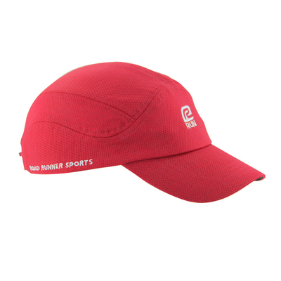 Rood Polyester Mesh Gepersonaliseerde Running Cap Adembenemend Borduur Logo