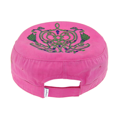 Casual Pink Cotton Custom geborduurde militaire hoeden met noodgevallen gewassen