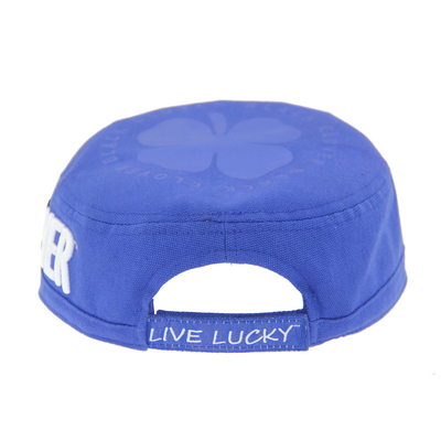 SGS Blauw Canvas Military Cap Borduurwerk Casual Borduurwerk Military Caps OEM Printing