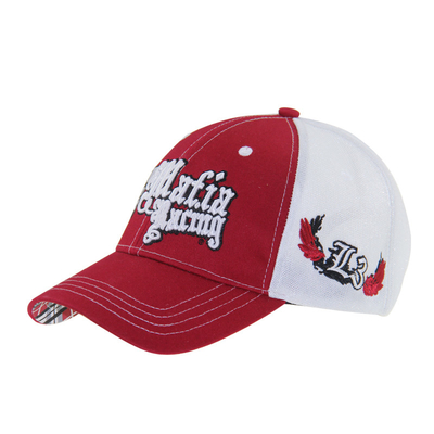 Voor gebogen Peak Mesh Trucker Caps 3D borduurwerk Baseball Caps 4 panelen