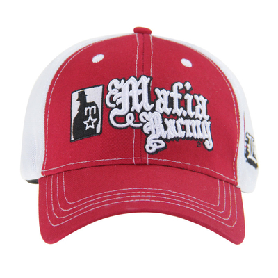 Voor gebogen Peak Mesh Trucker Caps 3D borduurwerk Baseball Caps 4 panelen