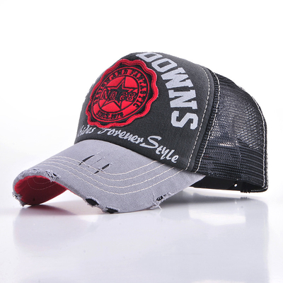 Vintage verstelbare 5-paneel trucker hoed mannen vrouwen zomer gewassen trucker hoed