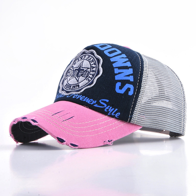 Vintage verstelbare 5-paneel trucker hoed mannen vrouwen zomer gewassen trucker hoed