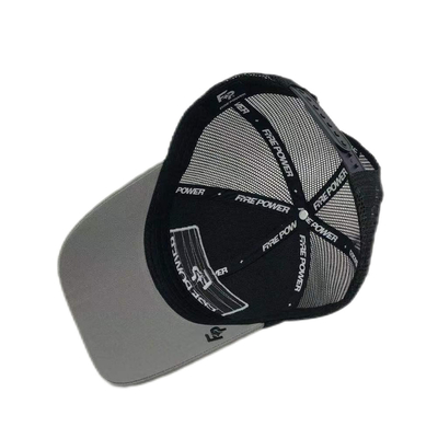 6 Panelen Flat Peak Verstelbare Mesh Trucker Caps Met Applique Borduurwerk
