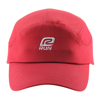 Rood Polyester Mesh Gepersonaliseerde Running Cap Adembenemend Borduur Logo