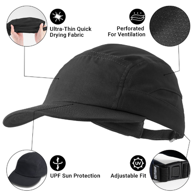 Premium aangepaste hardlopende hoeden mannen of vrouwen Soft Peak Sports Baseball caps