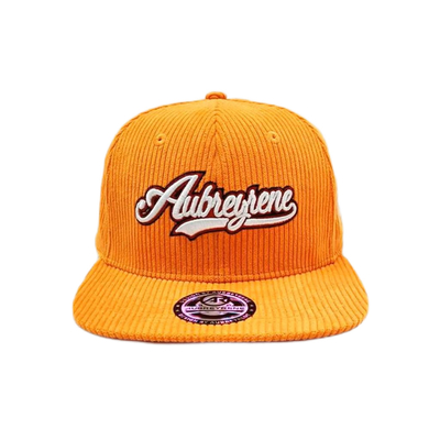Unisex Constructed 6 Panel Snapback Hoed Corduroy Flat Peak Mid Profile Snapback