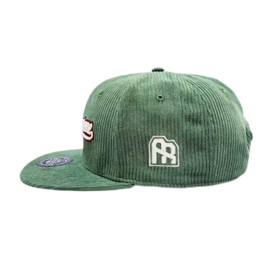 Unisex Constructed 6 Panel Snapback Hoed Corduroy Flat Peak Mid Profile Snapback