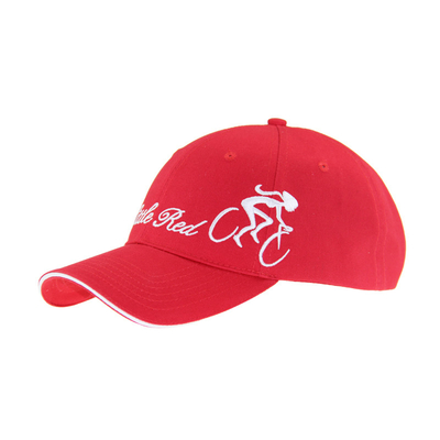 6 Panelen Rood Katoen Borduurwerk Baseball Caps, Unisex Low Profile Verstelbare Casual Hoeden