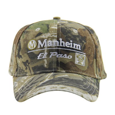 6 Panel camouflage borduurwerk Outdoor Baseball caps, Unisex laag profiel verstelbare jachthoeden