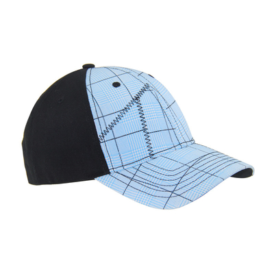Fashion 6 Panel Check Cotton Embroidery Baseball Caps, Low Profile Verstelbare Hoed voor Mannen en Vrouwen