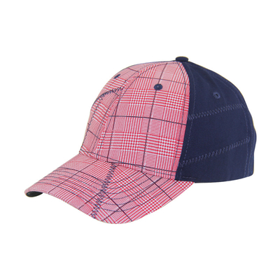 Fashion 6 Panel Check Cotton Embroidery Baseball Caps, Low Profile Verstelbare Hoed voor Mannen en Vrouwen