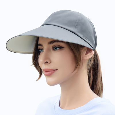 UPF 50+ Reversibele dames grote rand visors gedrukte zon visor hoofdstuk