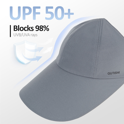 UPF 50+ Reversibele dames grote rand visors gedrukte zon visor hoofdstuk