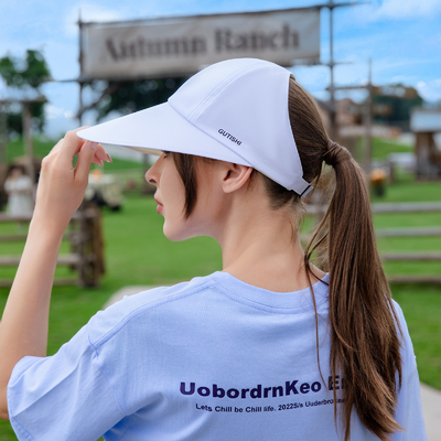 UPF 50+ Reversibele dames grote rand visors gedrukte zon visor hoofdstuk