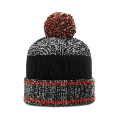 Warm winter Mens Pom Pom Beanie Hoeden met rubber badge logo