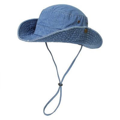 Unisex denim gewassen katoenen emmerhoed opvouwbare vissershoed UV-bescherming