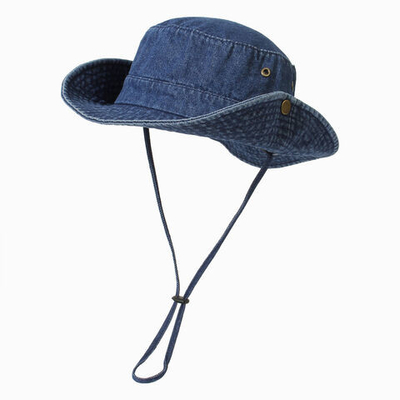 Unisex denim gewassen katoenen emmerhoed opvouwbare vissershoed UV-bescherming