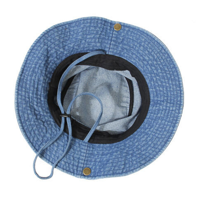 Unisex denim gewassen katoenen emmerhoed opvouwbare vissershoed UV-bescherming