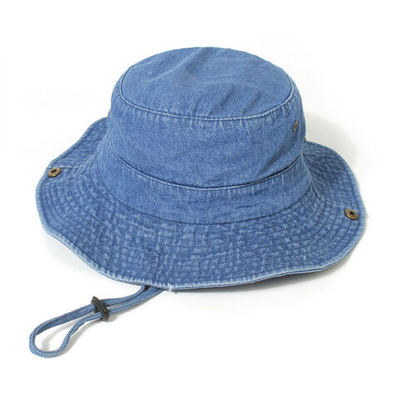 Unisex denim gewassen katoenen emmerhoed opvouwbare vissershoed UV-bescherming