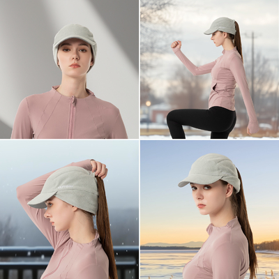 Hoed met wondepuntstaart voor vrouwen Reflectieve winterhoed met oorwarmer