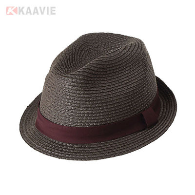 Aangepaste 58cm Duidelijk Straw Panama Hat Womens Beach Straw Hats For Sun Protection