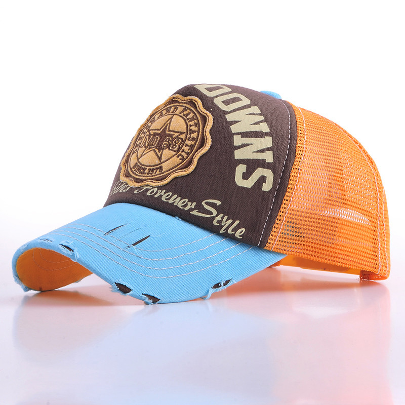 Vintage verstelbare 5-paneel trucker hoed mannen vrouwen zomer gewassen trucker hoed