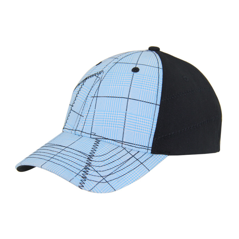 Fashion 6 Panel Check Cotton Embroidery Baseball Caps, Low Profile Verstelbare Hoed voor Mannen en Vrouwen