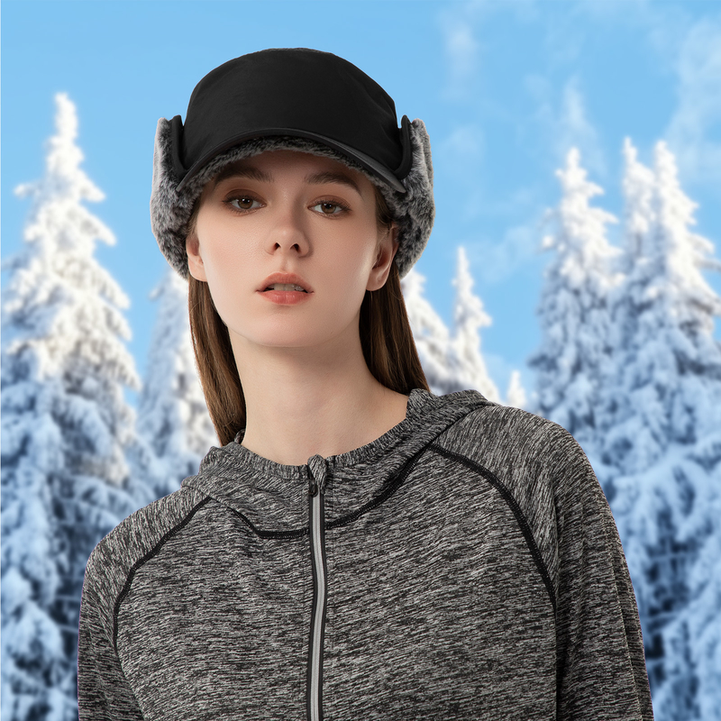 Mannen of vrouwen Winterpetten Warme oorflapjes Hoed Volledig gelijnd Fake Pel Baseball Cap Trapper Jagen hoeden